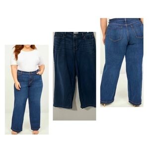 Lane Bryant Plus Size 14 Flex Magic Waistband Mid Rise Wide Leg Women’s Jeans